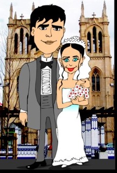 Boda Caricatura